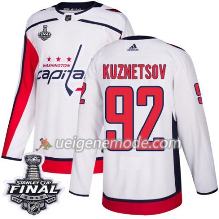 Herren Eishockey Washington Capitals Trikot Evgeny Kuznetsov 92 2018 Stanley Cup Final Patch Adidas Weiß Authentic